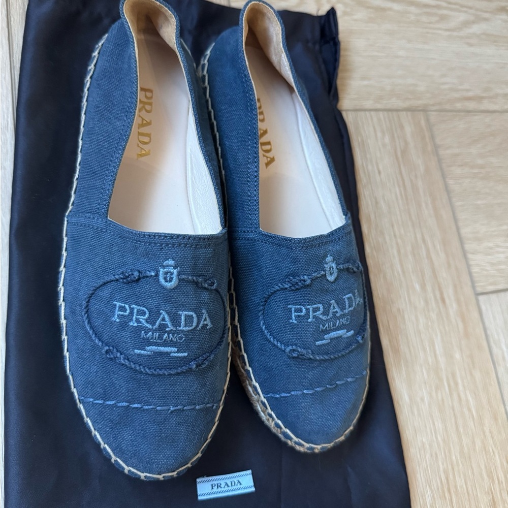 Prada Navy Canvas Espadrilles
